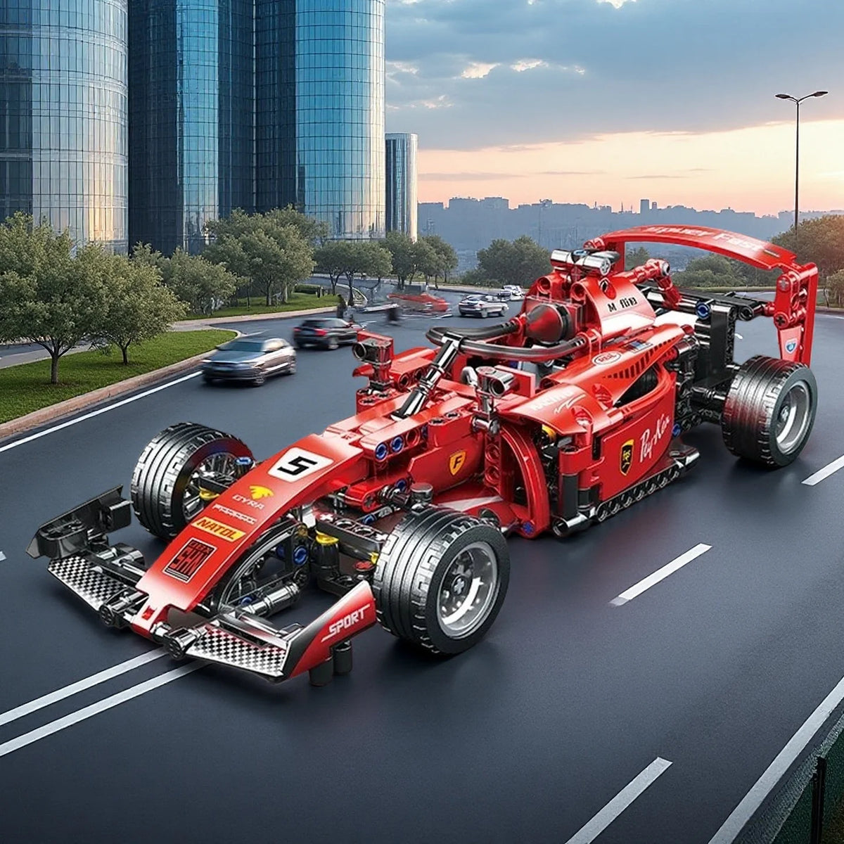 Zestaw klocków technicznych NOWY samochód wyścigowy F1 z 2025 roku. Zestaw modeli MOC. Klocki montażowe DIY. Kreatywne zabawki edukacyjne dla dzieci.