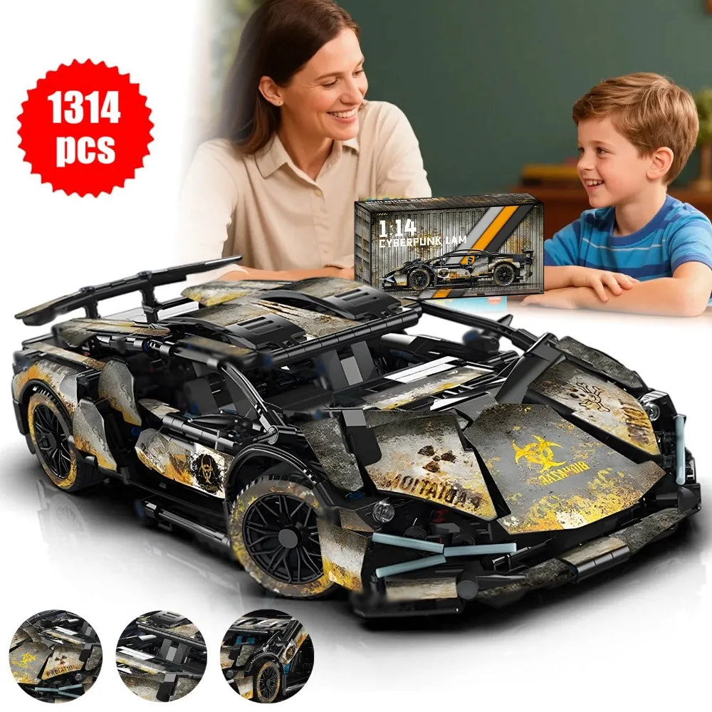 Zestaw klocków Supercar, Zestaw klocków Super Sports Car, 1314 elementów 1:14 Drift Car, Zestaw klocków dla dorosłych, Zestaw klocków Technic Sports Car, Model samochodu wyścigowego, Zestaw klocków dla dorosłych o wysokim poziomie trudności