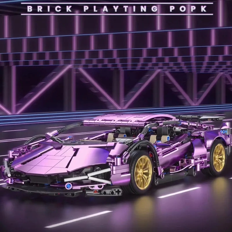 Zestaw klocków Supercar w skali 1:14, zabawka do samodzielnego montażu, kreatywny prezent, specjalnie zaprojektowany dla miłośników samochodów. Prezent dla miłośników samochodów.