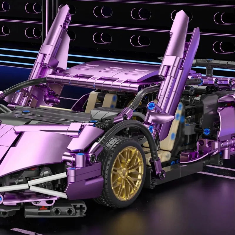 Zestaw klocków Supercar w skali 1:14, zabawka do samodzielnego montażu, kreatywny prezent, specjalnie zaprojektowany dla miłośników samochodów. Prezent dla miłośników samochodów.
